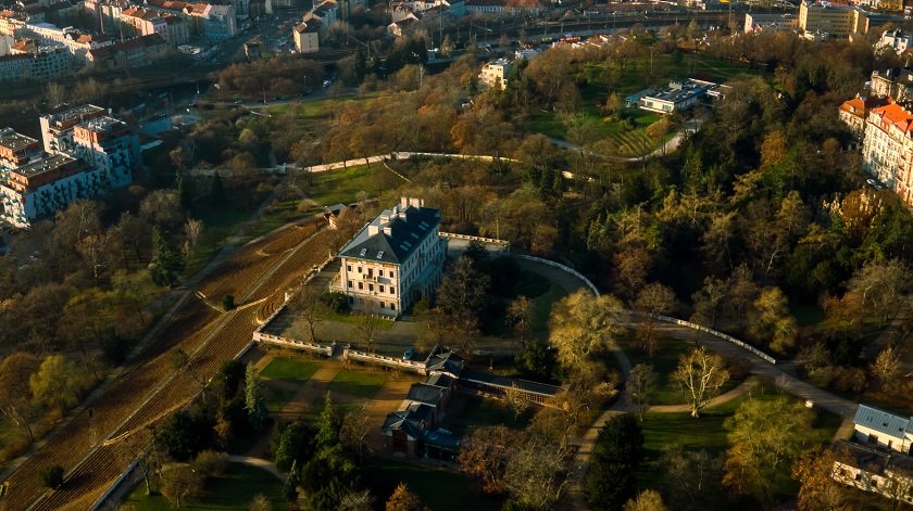 Havlíček Gardens - aerial view