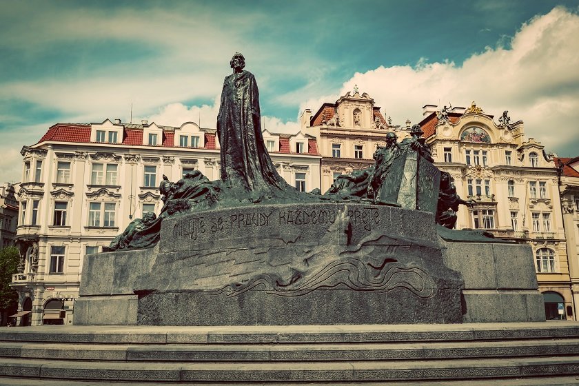 Jan Hus Memorial on the Old Town Square