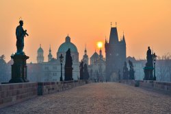 Charles Bridge at sunrise